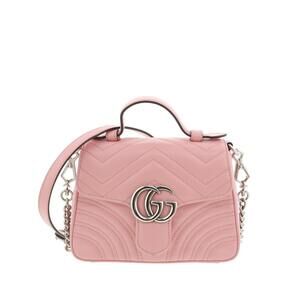 GUCCI GG Marmont Top Handle Bag Handbag Shoulder Pink